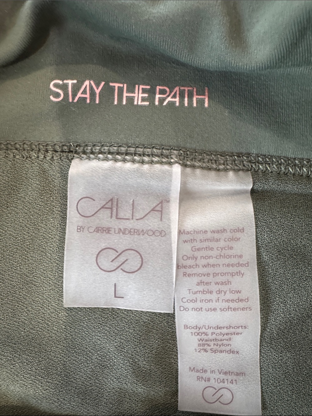 Calia Women’s Olive Green Layered Active Shorts - Picture 2 of 4